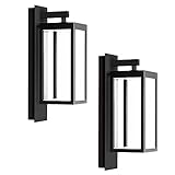 Shouma 2er-Pack Außenwandleuchte LED Moderne Veranda Garage Wandhalterung Lampe Laterne IP54...