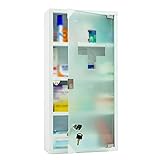 Style home Medizinschrank aus Edelstahl 60x30x12cm, abschließbare Apothekerschrank, XXL...