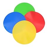 Abaodam 4 Stück Runde Fußballmarker aus PVC rutschfest Farbige Trainingsmarkierungen für Innen...