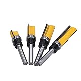 Haofy 4-teiliges Bündigfräser-Bit-Set in Industriequalität, Langlebiger Fräser für die...