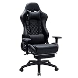 Gaming Stuhl mit Fußstützen Gamer Stuhl Massage Bürostuhl Ergonomisch Computerstuhl Gaming Chair...