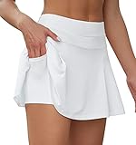 VUTRU Damen Tennisröcke Hohe Taille Tennis Skort mit Taschen Laufröcke Sport Golfrock mit...