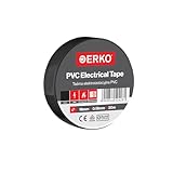 ERKO Isolierband Schwarz 19mm x 20m, Superflexibel, Extrastarke Haftung, PVC Chemikalienresistent,...