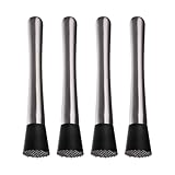 4 Stück Cocktail Stößel, Edelstahl Stößel Cocktail Zubehör Barstößel, Ice Crusher Eiscrusher...