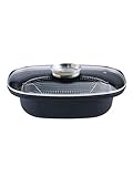 GSW 414593 Aromabräter mit Einsatz 39x25cm, Karbon-Stahl, Edelstahl rostfrei, Glas, 4 liters,...