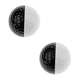 TOGEVAL 2 Stück Golf Übungsbälle Zweifarbig Schwarz weiß mit Zielmarkierung Doppellagige...