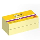 Post-it Super Sticky Notes Würfel, Gelb, 76 mm x 76 mm, 270 Blatt/Block, 4 Blöcke/Packung