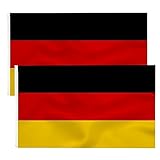 2pack Germany Flag Deutschland Fahne 90 x 150 cm- Deutsche Flagge Polyester leuchtenden Farben mit...