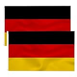 2pack Germany Flag Deutschland Fahne 90 x 150 cm- Deutsche Flagge Polyester leuchtenden Farben mit...