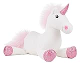 Schaffer 5522 Rudolf Collection Plüsch Einhorn Shiny, Weiß/Rosa, 29 cm