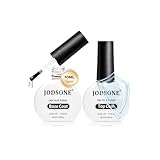 JODSONE 2 Flaschen 10 ml Base Coat Top Coat Gel UV Set, No Wipe Unterlack & Überlack, helle...