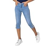 Nina Carter P516 Damen Capri Slim Fit Jeanshosen HIGH Waist Sommer Jeans (Hellblau (P516-6), L)