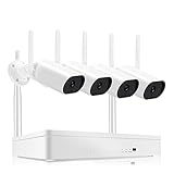 H.265 5MP Sicherheit CCTV System Kit 2,4 GHz WiFi Überwachungskamera 8CH NVR Zwei-Wege Audio Video...