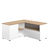 TemaHome TV-Schrank Ecke, 90 x 90 x 45 cm, Weiß und Eiche, 90x90x45 cm