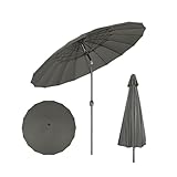 WOLTU Sonnenschirm Ø 257 cm, Kippbarer Gartenschirm mit Kurbel, Balkonsonnenschirm mit 18...
