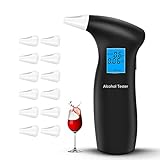 RUTIDA Alkoholtester, Polizeigenau Alkoholmessgeräte mit 12 Mundstücken, Professioneller Alkohol...