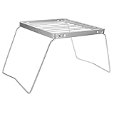 BESTonZON Klappbarer Camping Grillständer Multifunktionaler Bbq Rost mit Gitterkonstruktion für...