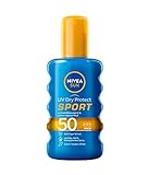 NIVEA SUN UV Dry Protect Sport Sonnenspray LSF 50 (200 ml), 100% transparenter Sonnenschutz speziell...
