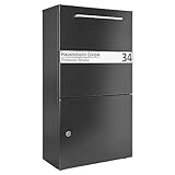 Haussmann Paketbriefkasten 400 Protect mit Namensschild, Paketkasten, Briefkasten groß, Postbox,...