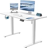 JUMMICO Höhenverstellbarer Schreibtisch 100x60 cm Schreibtisch Höhenverstellbar Elektrisch...