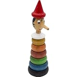 Pinocchio Farbring Pyramide für Kinder aus Holz, lasiert - made in Italy- 9002