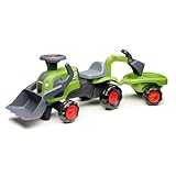 FALK - Claas Traktor, Frontbagger, ab 12 Monaten, 90% recycelter Kunststoff, Bagger & Anhänger,...