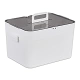 Relaxdays Hausapotheke, 5 Fächer, Erste Hilfe Kasten 2 Separate Etagen, Kunststoff, HxBxT:...