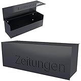 MOCAVI ZF 2b Zeitungsrolle geschlossen anthrazit, große Zeitungsrolle mit Beschriftung Zeitungen,...
