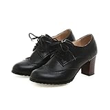 Schnürhalbschuhe Damen Klassische Lederschuhe Business Halbschuhe Elegant Pumps Bequem...