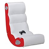 Wohnling® Soundchair in Weiß Rot mit Bluetooth | Musiksessel mit eingebauten Lautsprechern |...