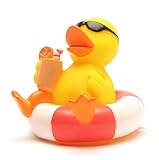 Badeente im Schwimmreif I Quietscheente I Duckshop I L: 8 cmI Spielzeug für Babies und Kinder I...