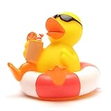 Badeente im Schwimmreif I Quietscheente I Duckshop I L: 8 cm I Spielzeug für Babies und Kinder I...