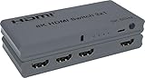 PremiumCord 8K HDMI-Switch 3:1 mit Fernbedienung, Video UHD 8K@60Hz, 4K@144Hz, Full HD 1080p, 40...