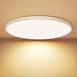 OUILA LED Deckenleuchte Flach Rund - Deckenlampe LED 24W 3000K 2400LM IP44 Wasserdichte Badezimmer...