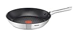 Tefal Duetto Pfanne 24 cm, Edelstahlpfanne Induktion, sichere Antihaftversiegelung, Thermo-Signal...
