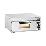 Royal Catering RCPO-2000-1PE Pizzaofen elektrisch 2000W 1 Kammer Pizzabackofen Pizza Ofen Schamotte...