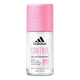 adidas Control Anti-Transpirant Deo Roll-On für sie, 48 Stunden Trockenschutz und langanhaltende...
