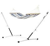 LA SIESTA® Alisio Hängematte mit Stab & Stahlgestell, Wetterfeste Hängematte mit Gestell,...