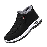 Herren-Winterstiefel mit Fellfutter, rutschfeste Slip-On-Sneaker, leichte wasserdichte Walkingschuhe...