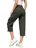 Hose Damen 3/4 Sommer Casual Cargohose Caprihose Jogginghose Comfy Stretch Leichte Outdoor Sport...