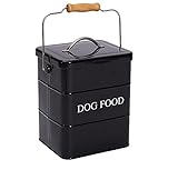 Geyecete - Futtertonnen für Haustierfutter, Vorratsbehälter mit Deckel und Schaufel, Metall...