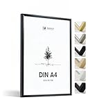 Heimlich® - Bilderrahmen - A4 21x30 cm, Aluminium Metall, Schwarz - Urkunden-, Diplomrahmen mit...