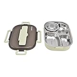 Fdit Lunchbox aus Edelstahl 304, 2-teiliger Auslaufsicherer -Lebensmittelbehälter mit...