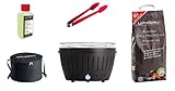 LotusGrill Starter-Set Classic 1x Grill Anthrazitgrau mit USB-Anschluß, 1x Buchenholzkohle 2,5 kg,...