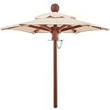 anndora Mini Tisch Sonnenschirm Dekoschirm 100 cm rund + Winddach Natural