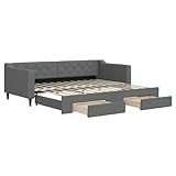 vidaXL Tagesbett, Sofabett Ausziehbar mit Schubladen, Gästebett Schlafsofa für Schlafzimmer...