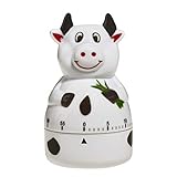 TFA Dostmann Kuh Analoger Küchen-Timer, 38.1007, Eieruhr, mit Metall-Aufzugswerk, akustischer...