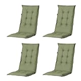 Madison 4er Set Hochlehner Auflagen, Bequeme und Stilvolle Gartenstuhlauflage für Holz-,Stahl-,...
