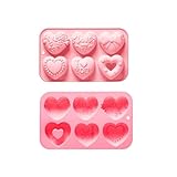Herzförmige Silikonform, Herz Schokoladenformen mit 6 Mulden Eiswürfelformen Pralinenform Backen...