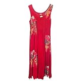 Alam Exclusive Damen Ärmelloses Maxikleid Lang Strand Casual Sommerkleid U-Ausschnitt Abstraktes...